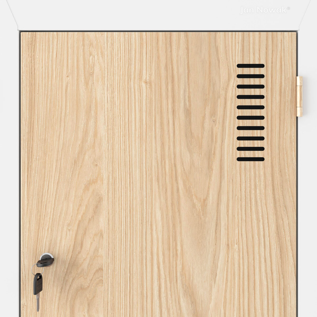 Szafa socjalna ubraniowa typu l, czterokomorowa, biała/dąb sonoma, 800x1850x450 mm: JULIA Eco Design | Meble DUO julia white oak sonoma detail vents