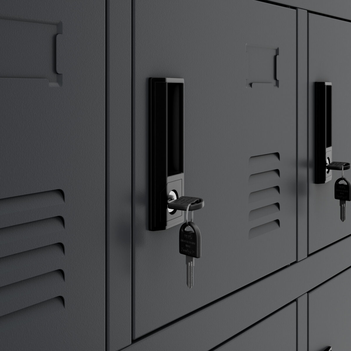 Szafka pracownicza skrytkowa 18-skrytkowa antracytowa, 900x1850x400 mm: KAROL | Meble DUO karol anthracite detail lock