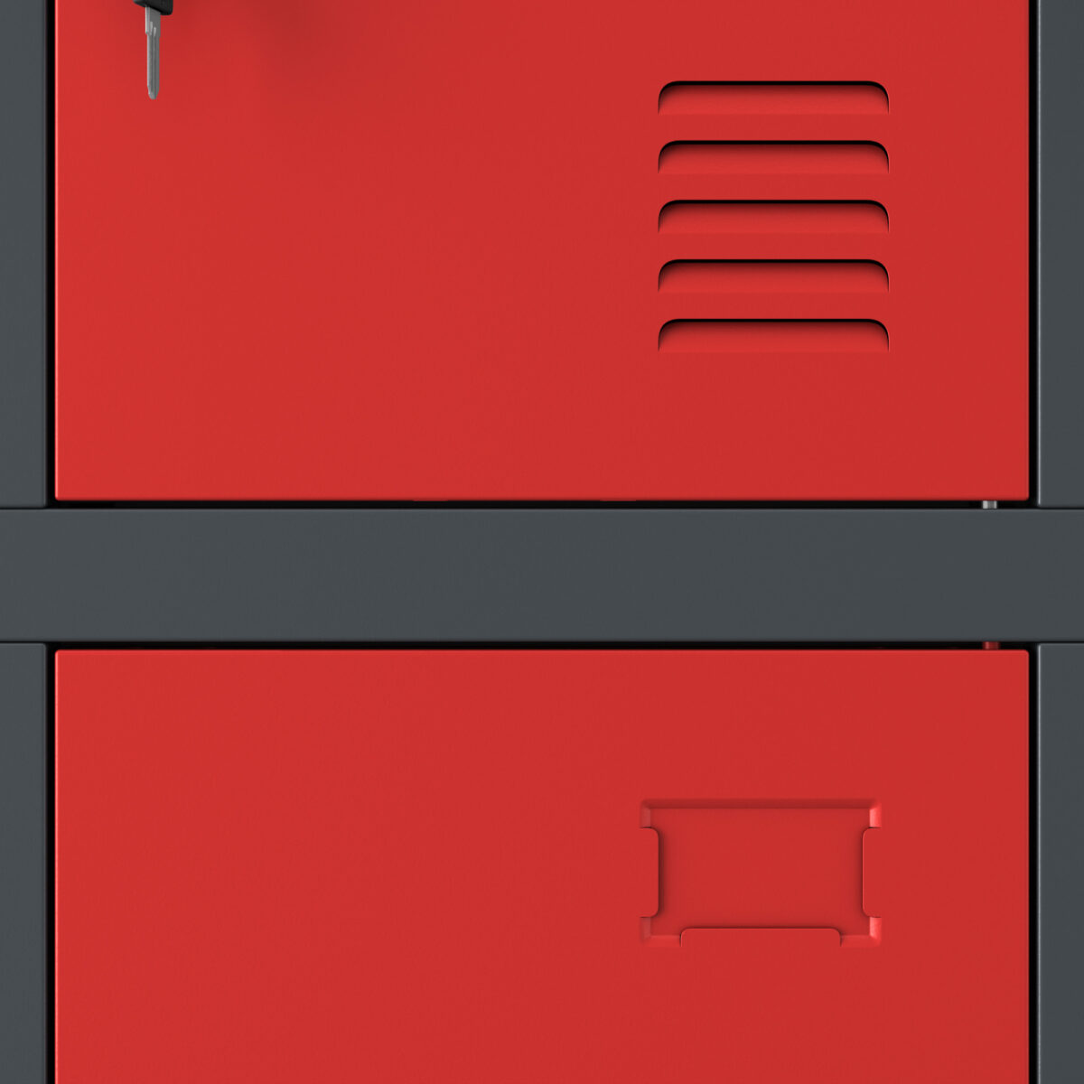 Szafka skrytkowa socjalna 12-skrytkowa antracytowo-czerwona, 900x1850x400 mm: MARCIN | Meble DUO marcin anthracite red detail vents name plate