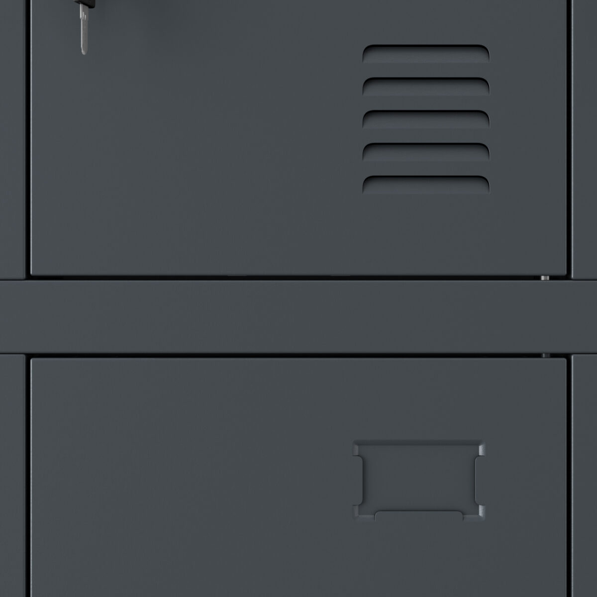 Szafka skrytkowa socjalna 12-skrytkowa antracytowa, 900x1850x400 mm: MARCIN | Meble DUO marcin anthracite detail vents name plate