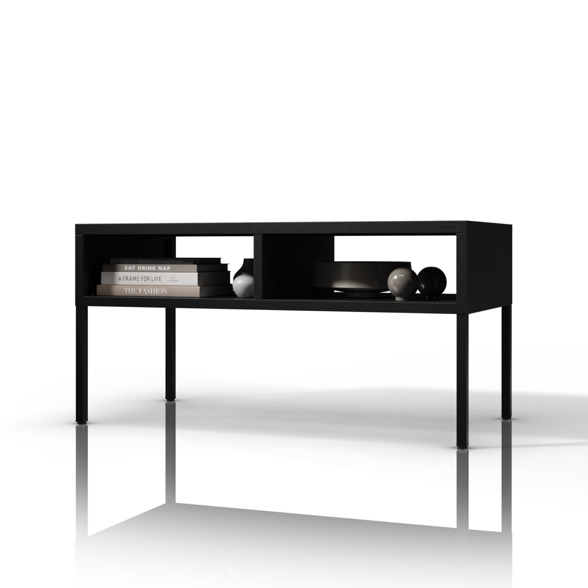 Stolik kawowy metalowy prostokątny czarny, 900x450x450 mm: MATTEO | Meble DUO matteo black feature de 1