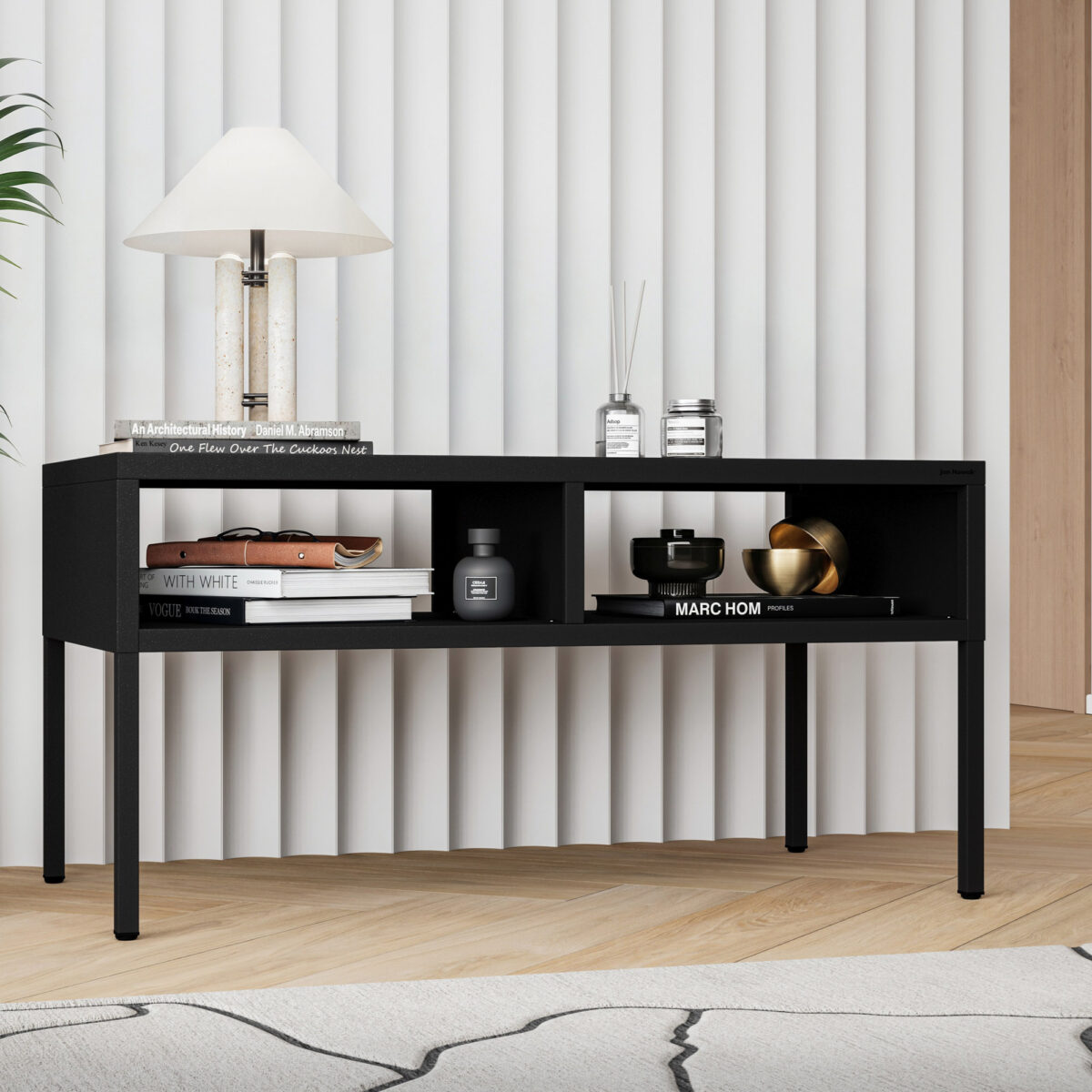 Stolik kawowy metalowy prostokątny czarny, 900x450x450 mm: MATTEO | Meble DUO matteo black wiz 2