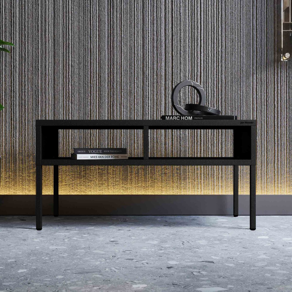 Stolik kawowy metalowy prostokątny czarny, 900x450x450 mm: MATTEO | Meble DUO matteo black wiz 6