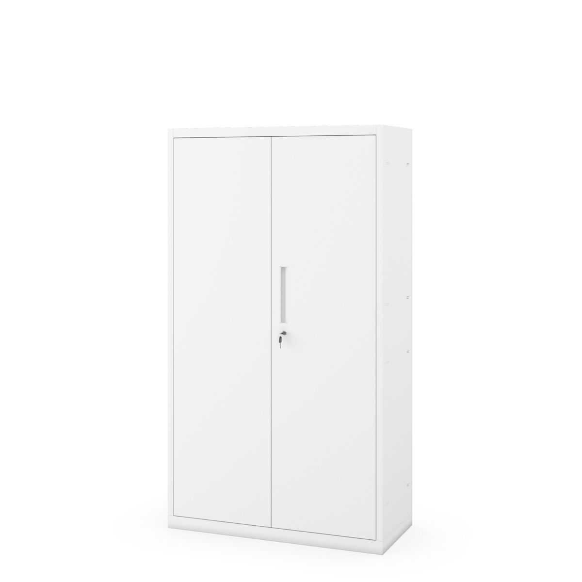 Szafa modułowa metalowa z półkami na cokole biała, 1600x900x400 mm: MEGAN | Meble DUO megan cokol bialy bok zamknieta 2 2