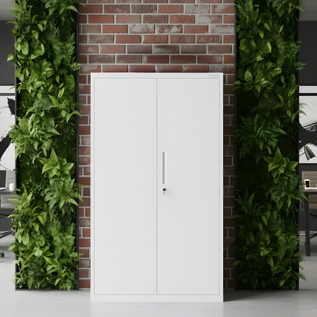 Szafa modułowa metalowa z półkami na cokole biała, 1600x900x400 mm: MEGAN | Meble DUO megan cokol bialy wiz 1 2