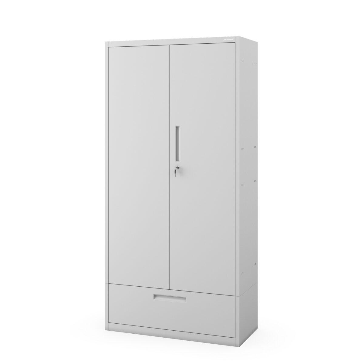 Szafa modułowa metalowa z półkami z szufladą szara, 1850x900x400 mm: MEGAN | Meble DUO megan szuflada 30cm szary bok zamknieta 1 2