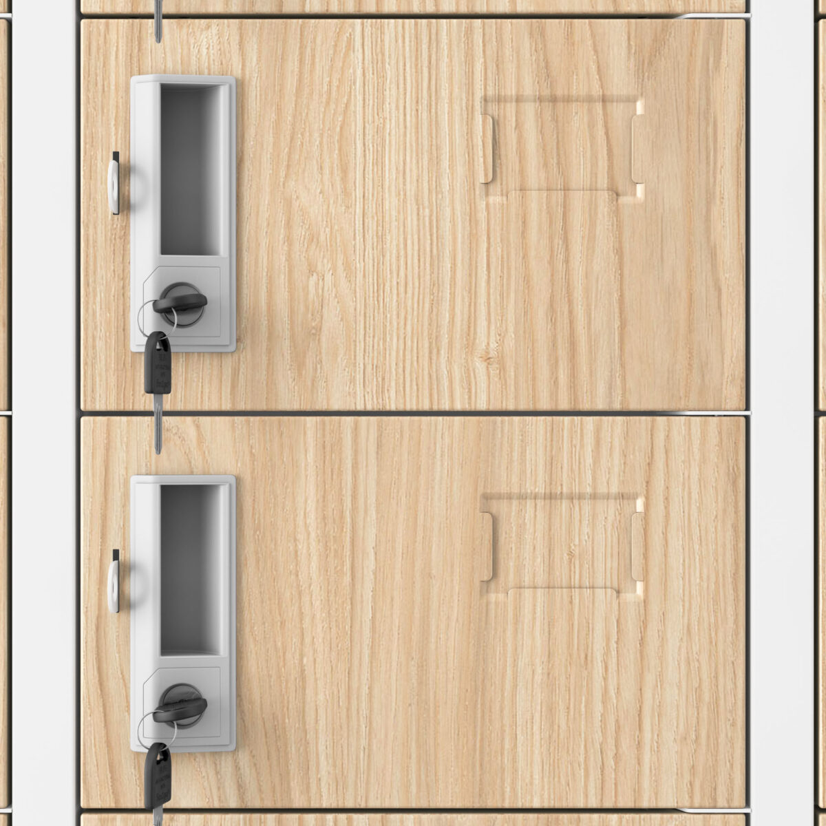 Szafka skrytkowa depozytowa 33-skrytkowa biała/dąb sonoma, 900x1850x450 mm: OLIVER Eco Design | Meble DUO oliver white oak sonoma detail vents 1 1