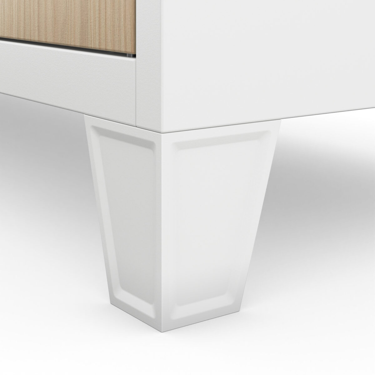 Szafa skrytkowa socjalna 20-skrytkowa na nóżkach biała/dąb sonoma, 1360x1720x450 mm: ROBERT Eco Design | Meble DUO robert white oak sonoma detail leg