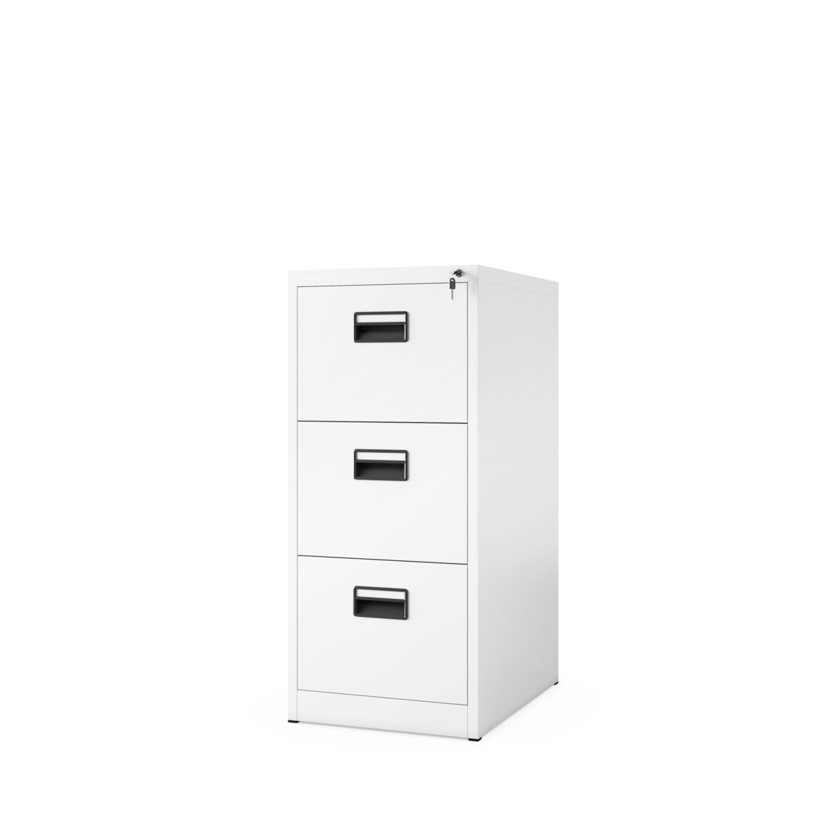 Szafa kartotekowa metalowa z 3 szufladami biała, 460x1020x620 mm: SARA | Meble DUO sara3 bialy side closedd24