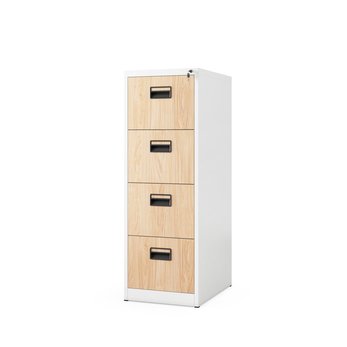 Szafa kartotekowa metalowa z 4 szufladami biała/dąb sonoma, 460x1320x620 mm: SARA Eco Design | Meble DUO sara4 bialydabsonoma 10d24