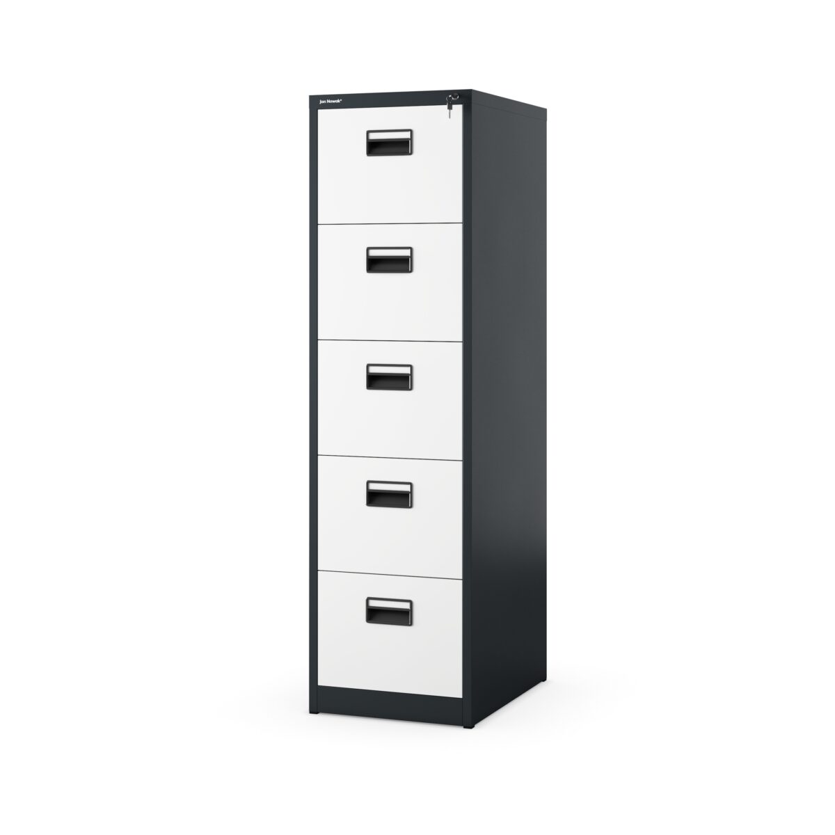 Szafa kartotekowa metalowa z 5 szufladami antracytowo-biała, 460×1625.5×620 mm: SARA | Meble DUO sara5 antracytbialy 3d24