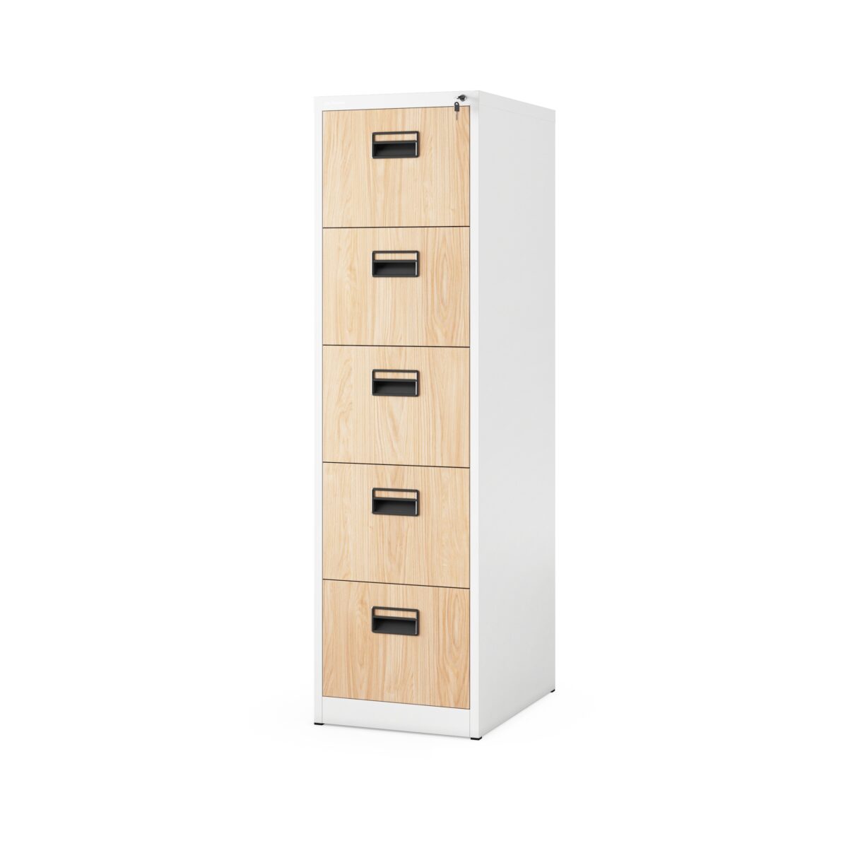 Szafa kartotekowa metalowa z 5 szufladami biała/dąb sonoma, 460×1625.5×620 mm: SARA Eco Design | Meble DUO sara5 bialydabsonoma 3d24
