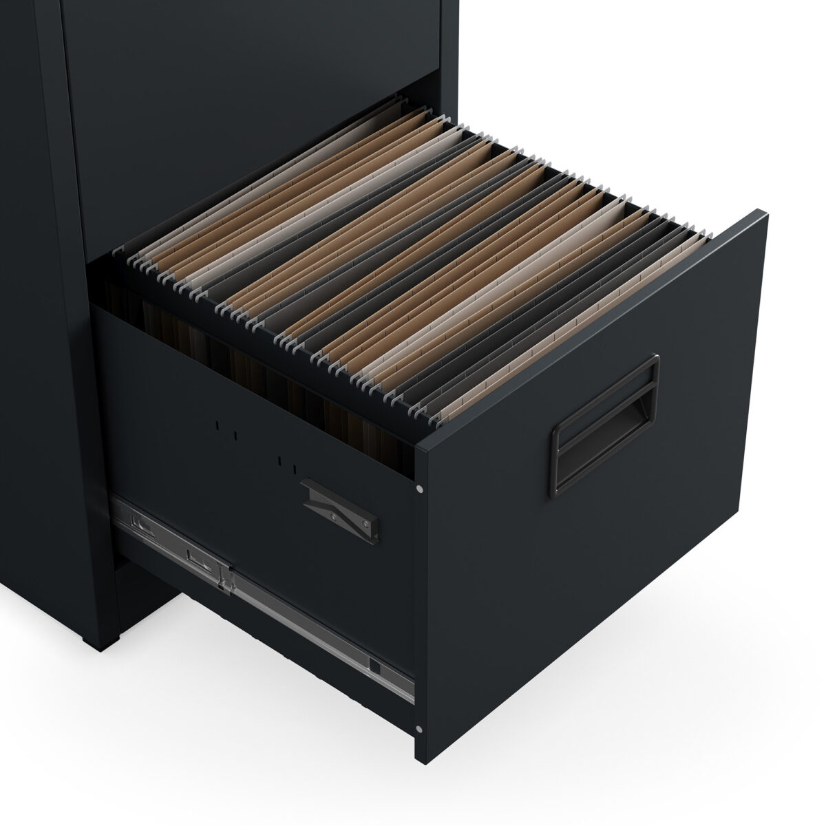 Szafa kartotekowa metalowa z 4 szufladami antracytowa, 460x1320x620 mm: SARA | Meble DUO sara v004 anthracite detail drawer