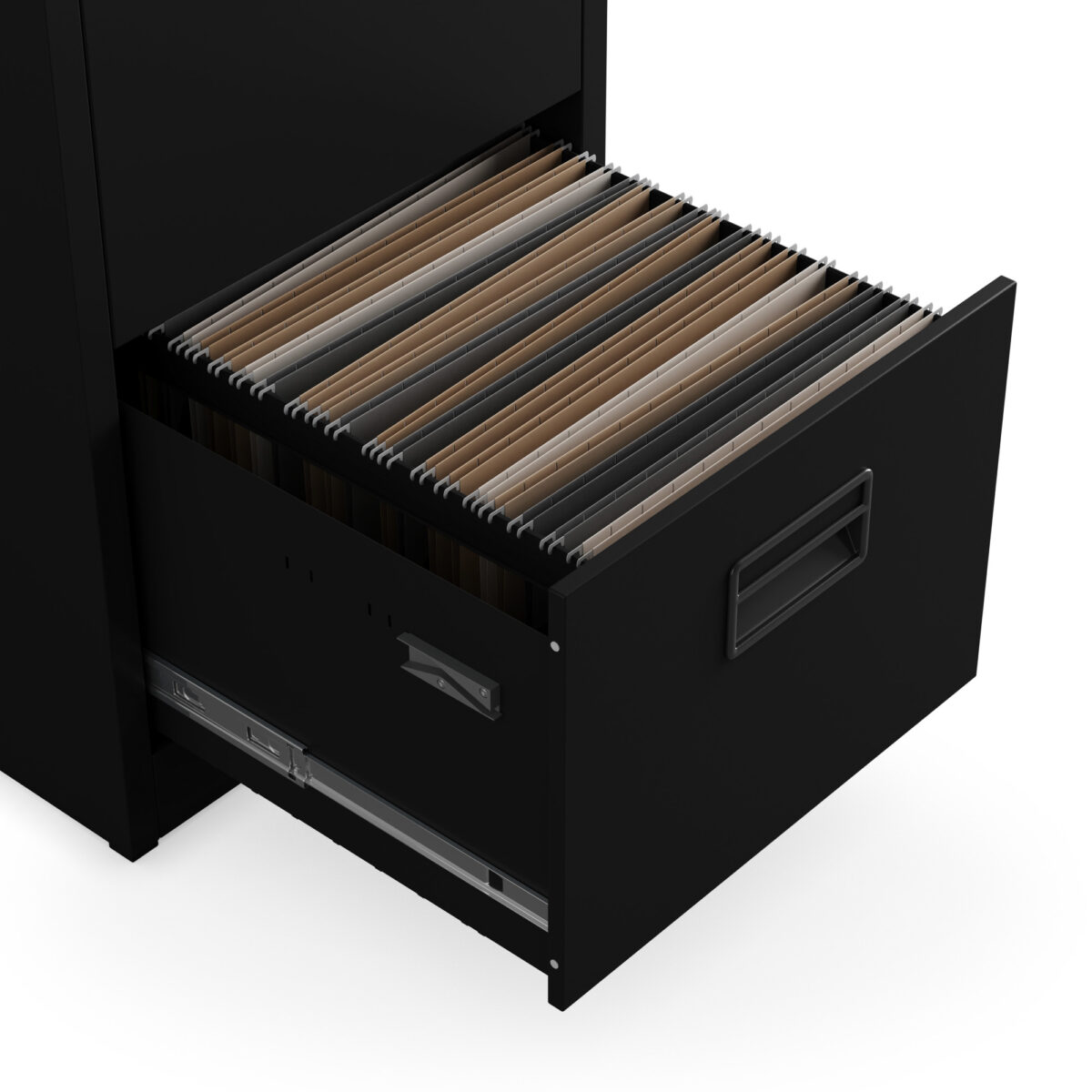 Szafa kartotekowa metalowa z 4 szufladami czarna, 460x1320x620 mm: SARA | Meble DUO sara v004 black detail drawer