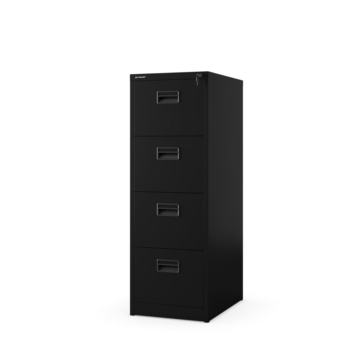 Szafa kartotekowa metalowa z 4 szufladami czarna, 460x1320x620 mm: SARA | Meble DUO sara v004 black side closed