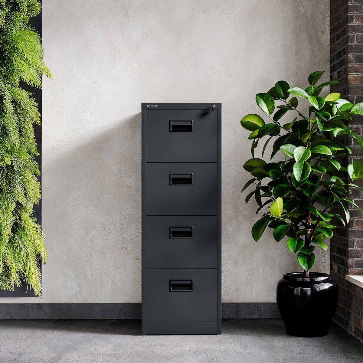Szafa kartotekowa metalowa z 4 szufladami antracytowa, 460x1320x620 mm: SARA | Meble DUO sara v4 anthracite wiz 3