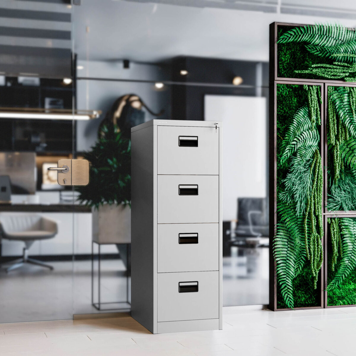 Szafa kartotekowa metalowa z 4 szufladami szara, 460x1320x620 mm: SARA | Meble DUO sara v4 grey wiz 5