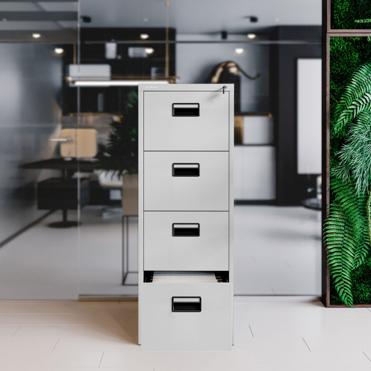 Szafa kartotekowa metalowa z 4 szufladami szara, 460x1320x620 mm: SARA | Meble DUO sara v4 grey wiz 6