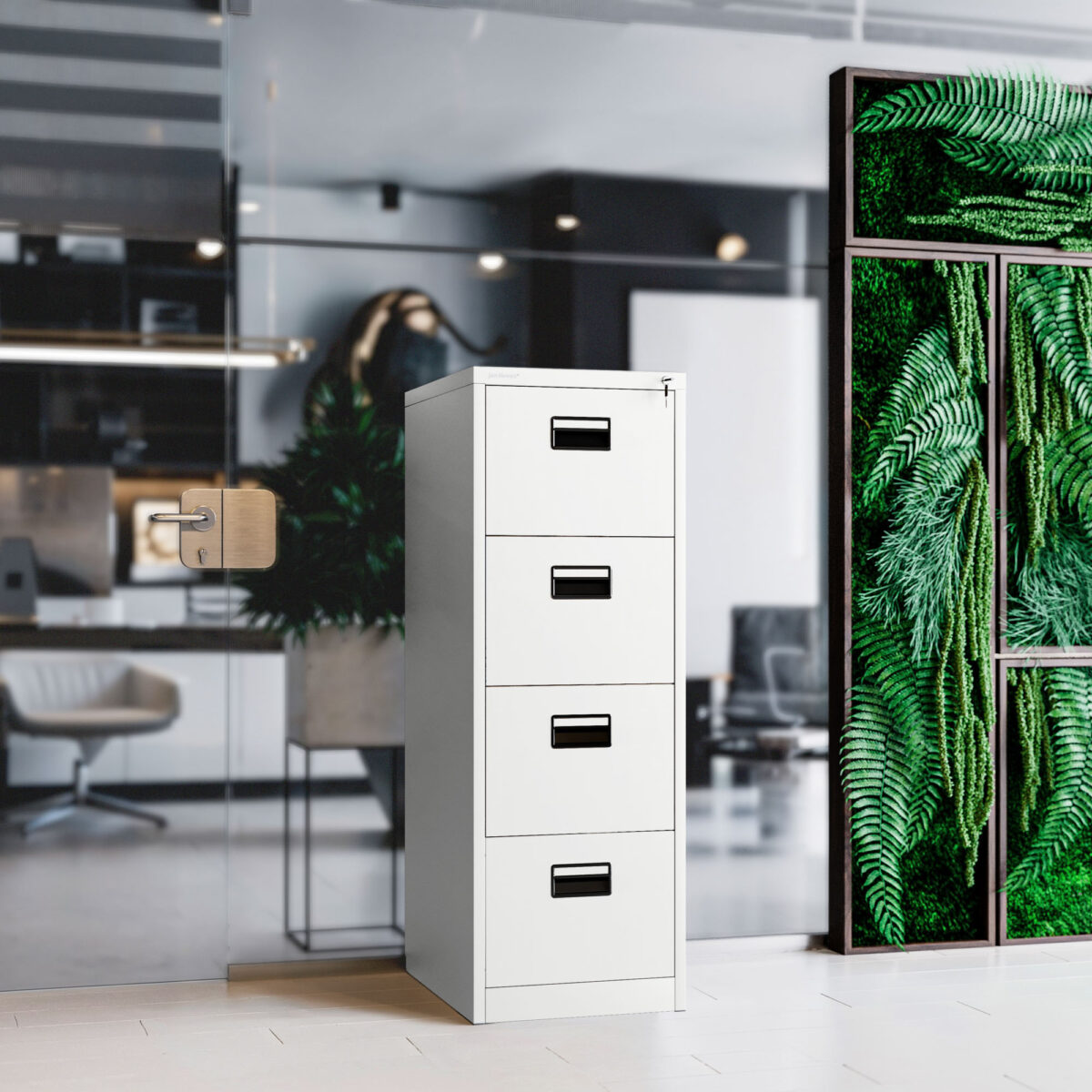 Szafa kartotekowa metalowa z 4 szufladami biała, 460x1320x620 mm: SARA | Meble DUO sara v4 white wiz 5