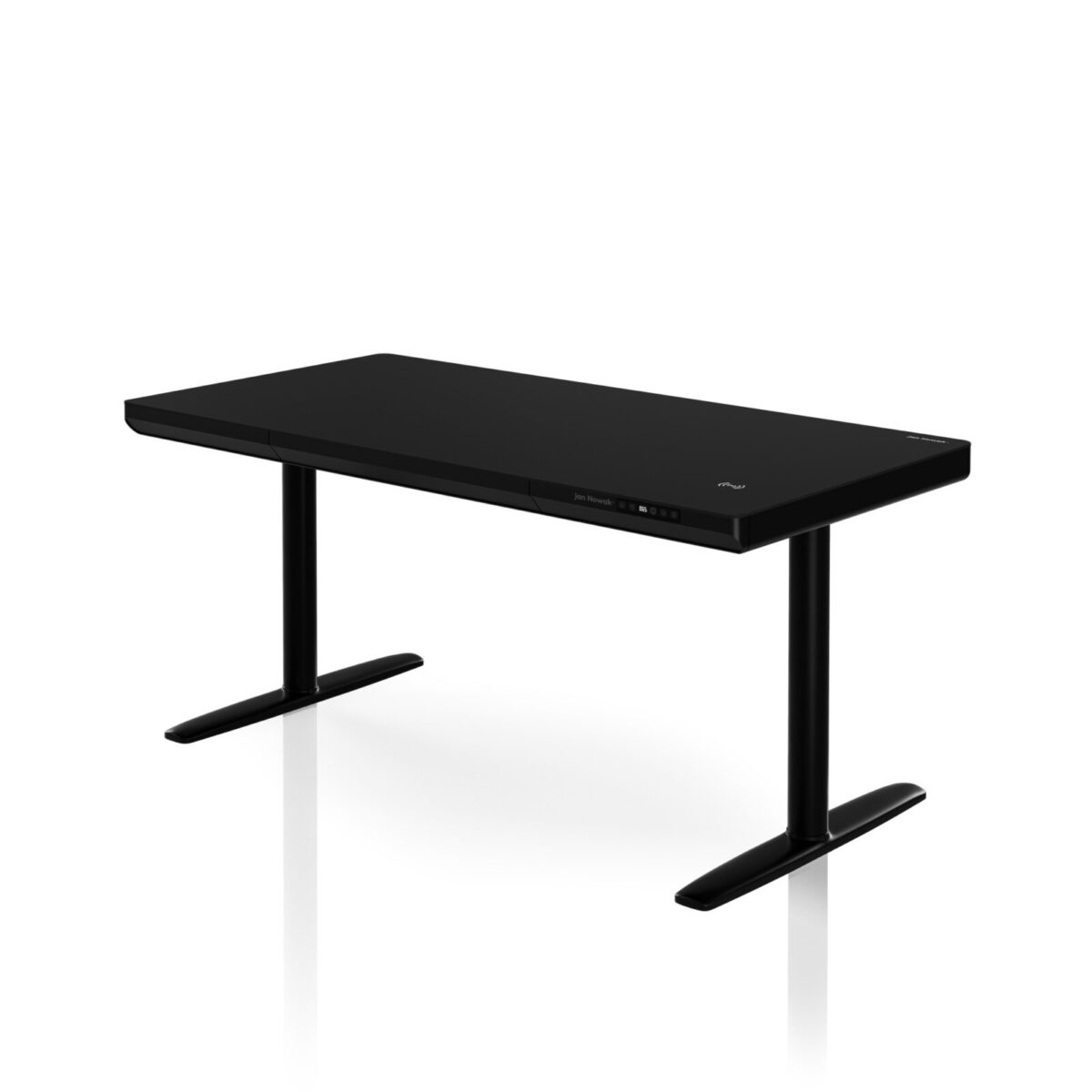 Biurko elektryczne sit-stand z szufladą i ładowarką bezprzewodową Qi czarne, 1400 mm: ELLIS | Meble DUO sku 2553 ellis 1400 czarny features pl 01