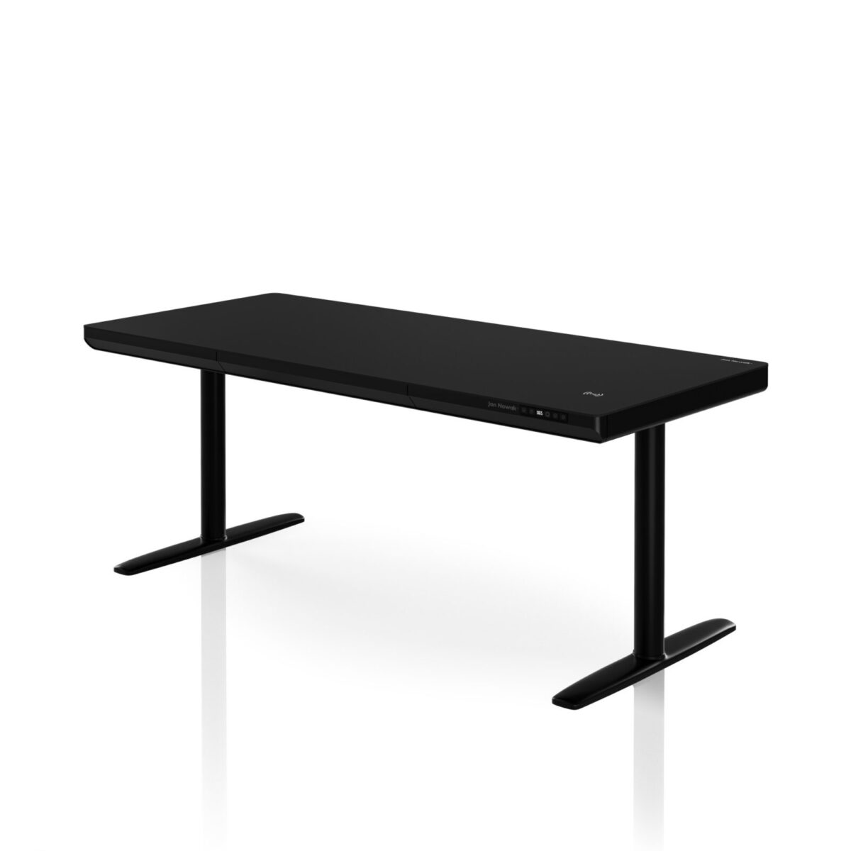 Biurko elektryczne sit-stand z szufladą i ładowarką bezprzewodową Qi czarne, 1600 mm: ELLIS | Meble DUO sku 2557 ellis 1600 czarny features pl 01