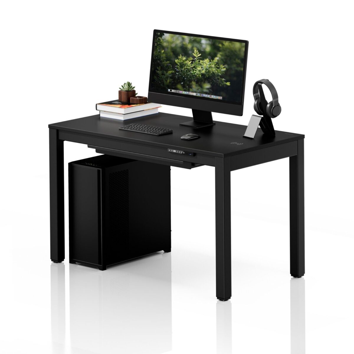 Biurko regulowane elektrycznie podnoszone czarne, 120×63 cm: EVAN | Meble DUO sku 2601 evan czarny features cz 01