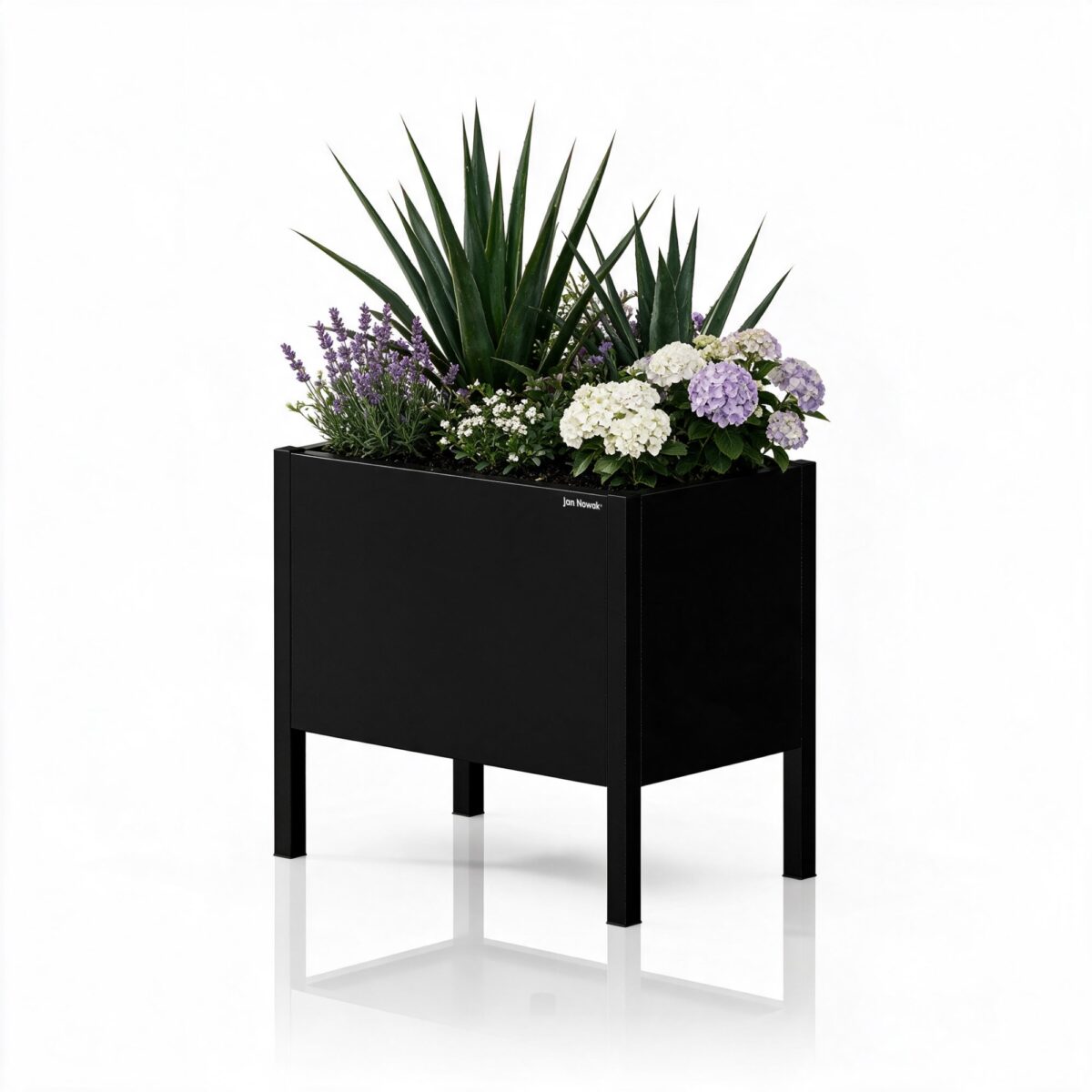 Osłona donica na kwiaty metalowa mała czarna, 400x350x250 mm: DAISY | Meble DUO sku 2398 daisy s czarny features cz 01 1