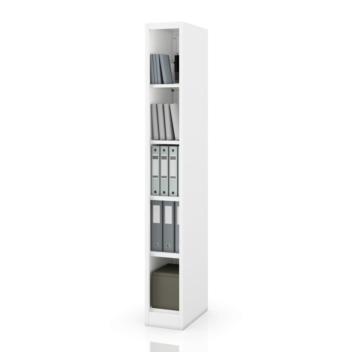 Regał metalowy wąski, archiwizacyjny na dokumenty biały, 250x1850x450 mm: TIM | Meble DUO sku 2475 tim bia y 185x45cm features pl 01