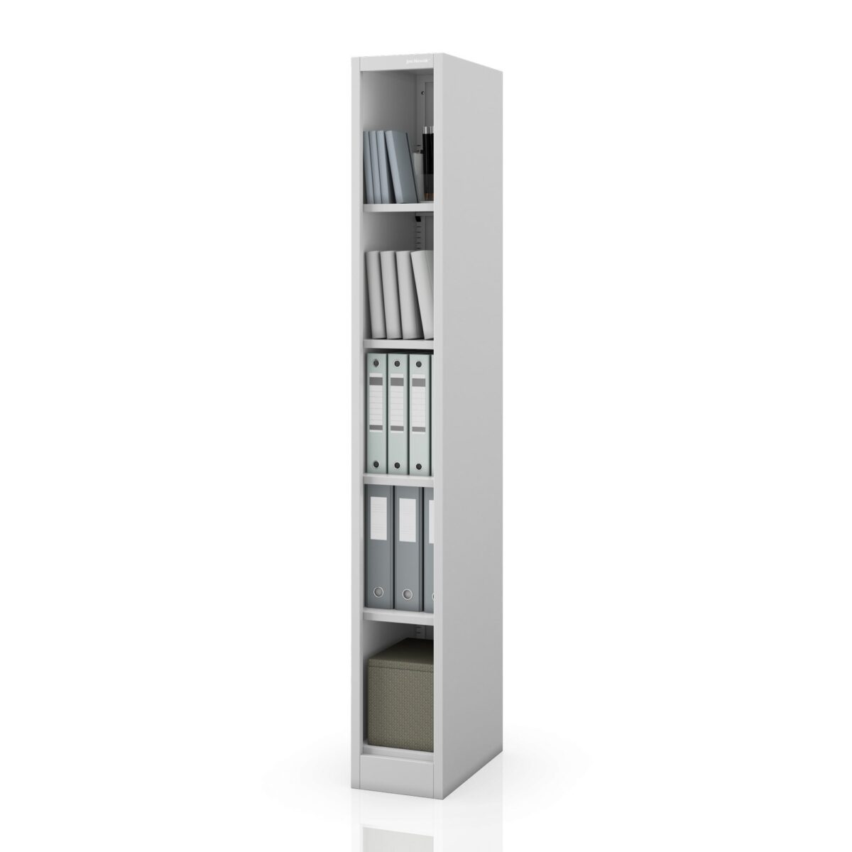 Regał metalowy wąski, archiwizacyjny na dokumenty szary, 250x1850x450 mm: TIM | Meble DUO sku 2478 tim szary 185x45cm features pl 01 1
