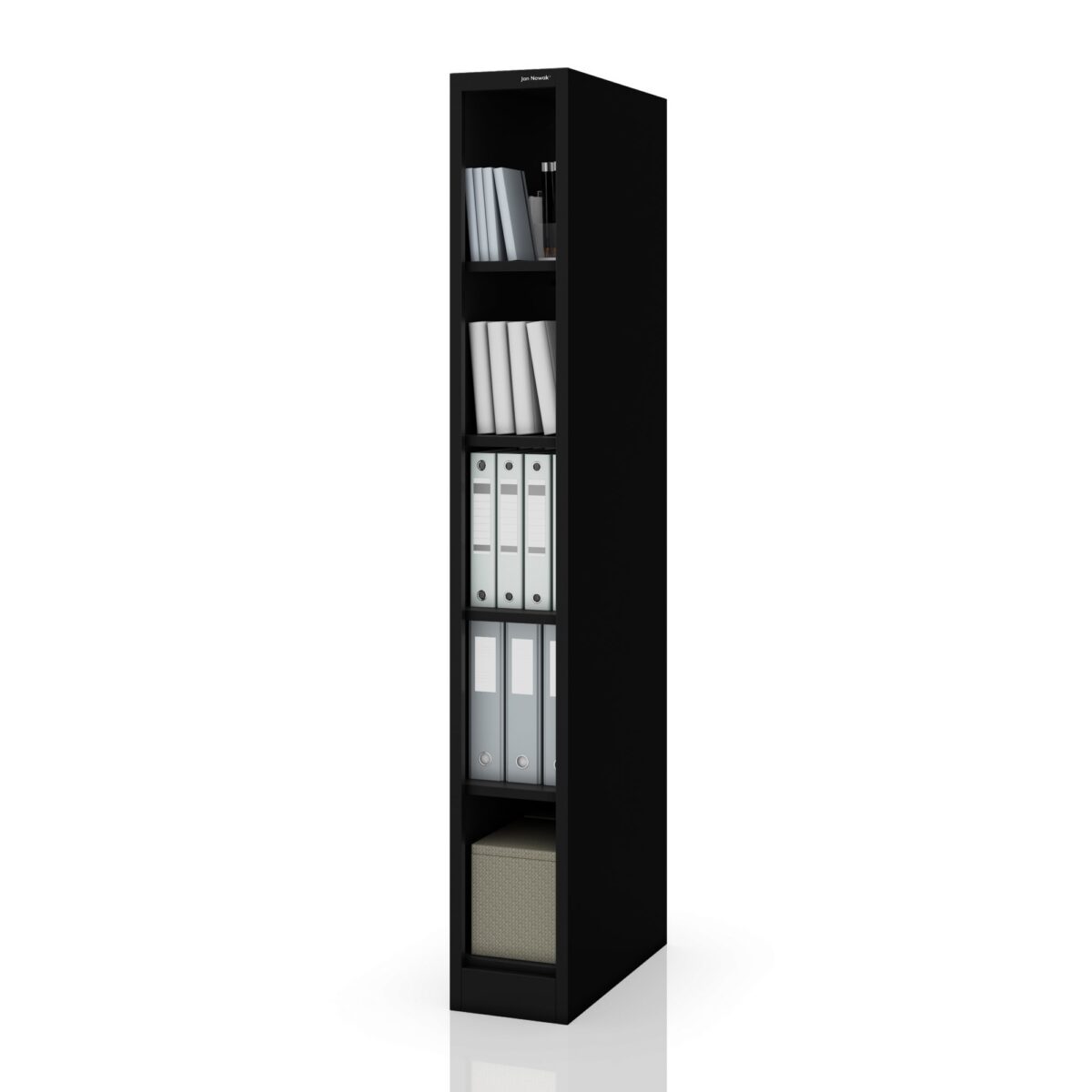 Regał metalowy wąski, archiwizacyjny na dokumenty czarny, 250x1850x600 mm: TIM | Meble DUO sku 2484 tim czarny 185x60cm feautres pl 01