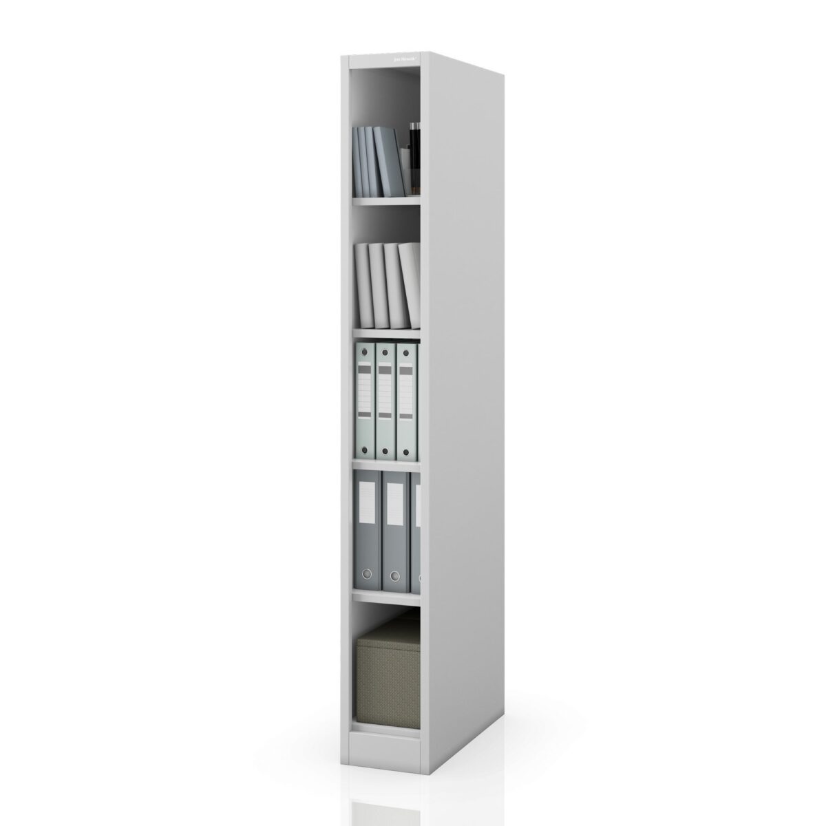 Regał metalowy wąski, archiwizacyjny na dokumenty szary, 250x1850x600 mm: TIM | Meble DUO sku 2486 tim szary 185x60cm feautres pl 01