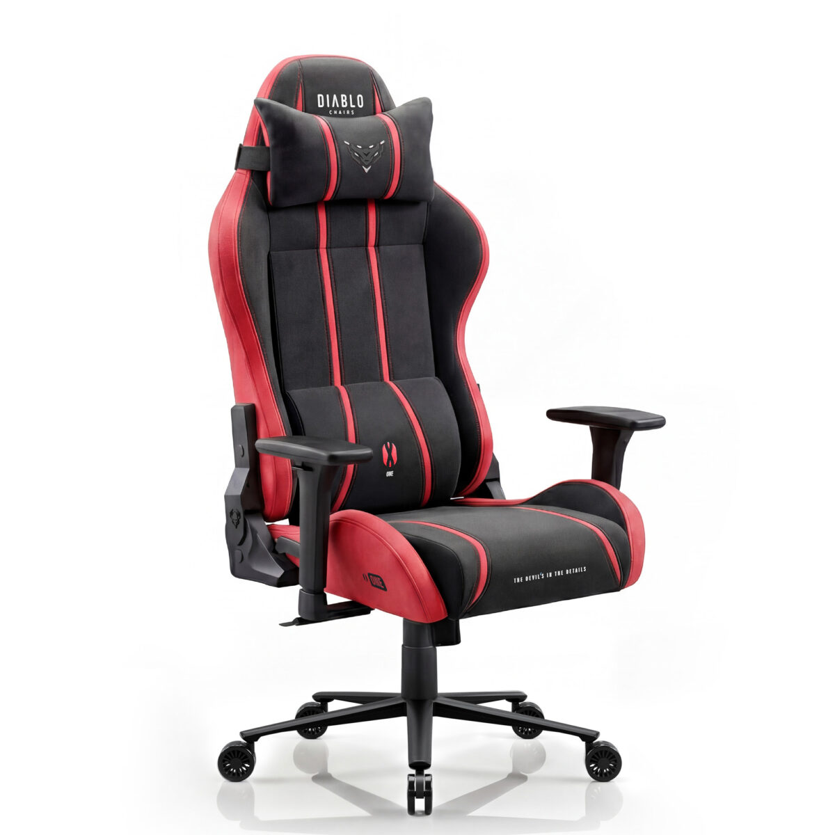 Fotel gamingowy materiałowy King Size, czarno-czerwony: Diablo X-One 2.0 Bloody Mary | Meble DUO x one 2.0 king bloody mary 01