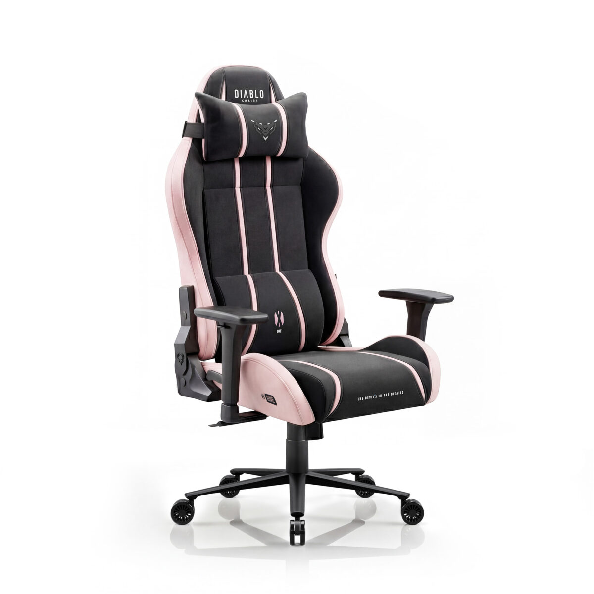 Fotel gamingowy materiałowy Normal Size, czarno-różowy: Diablo X-One 2.0 Akira Pink | Meble DUO x one 2.0 normal akira pink 01 1