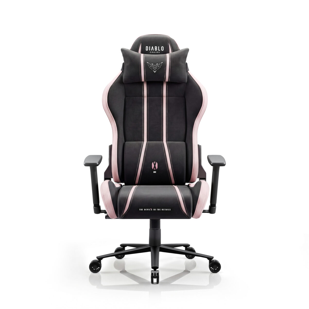 Fotel gamingowy materiałowy Normal Size, czarno-różowy: Diablo X-One 2.0 Akira Pink | Meble DUO x one 2.0 normal akira pink 02