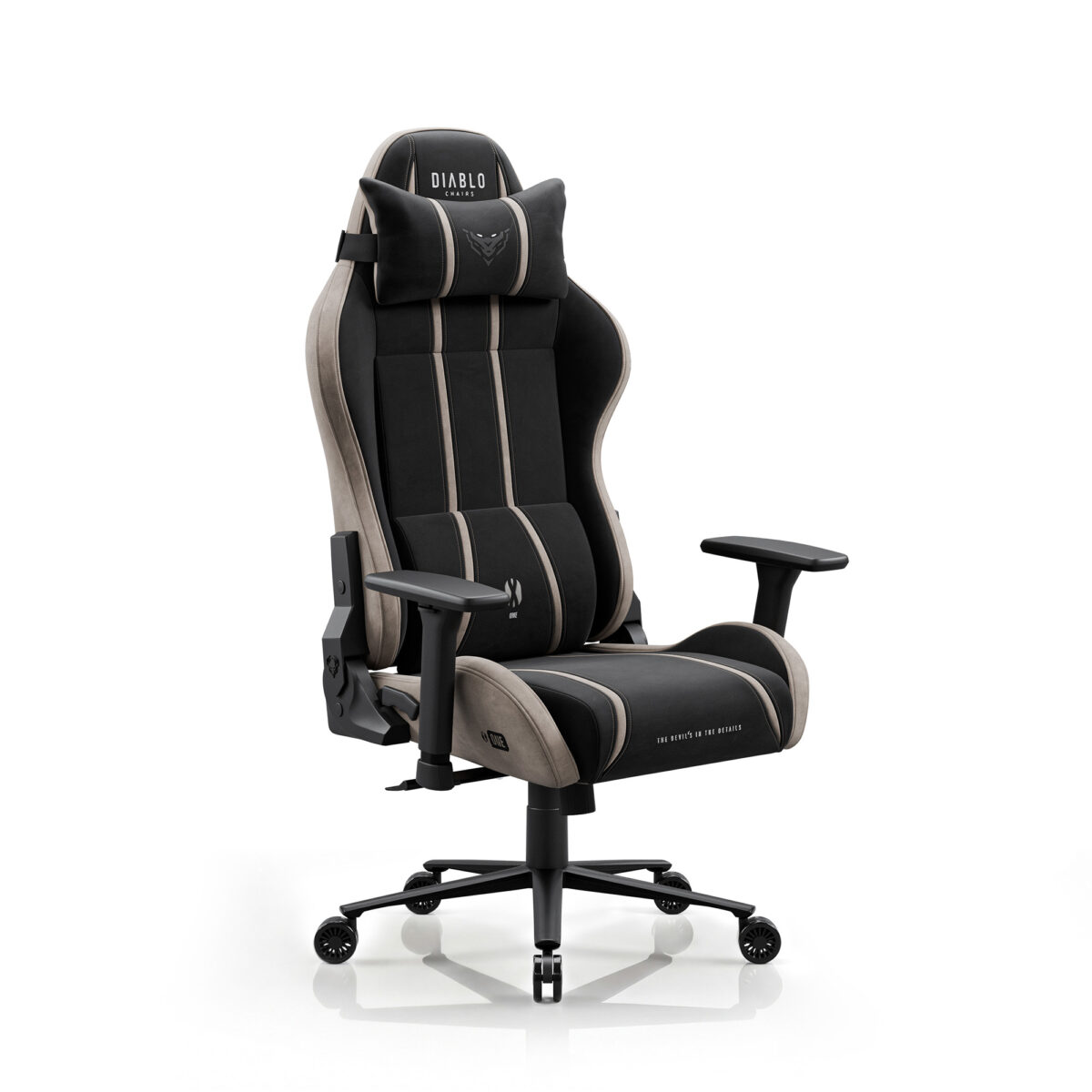 Fotel gamingowy materiałowy Normal Size, czarno-beżowy: Diablo X-One 2.0 Camel Black | Meble DUO x one 2.0 normal camel black 01 1