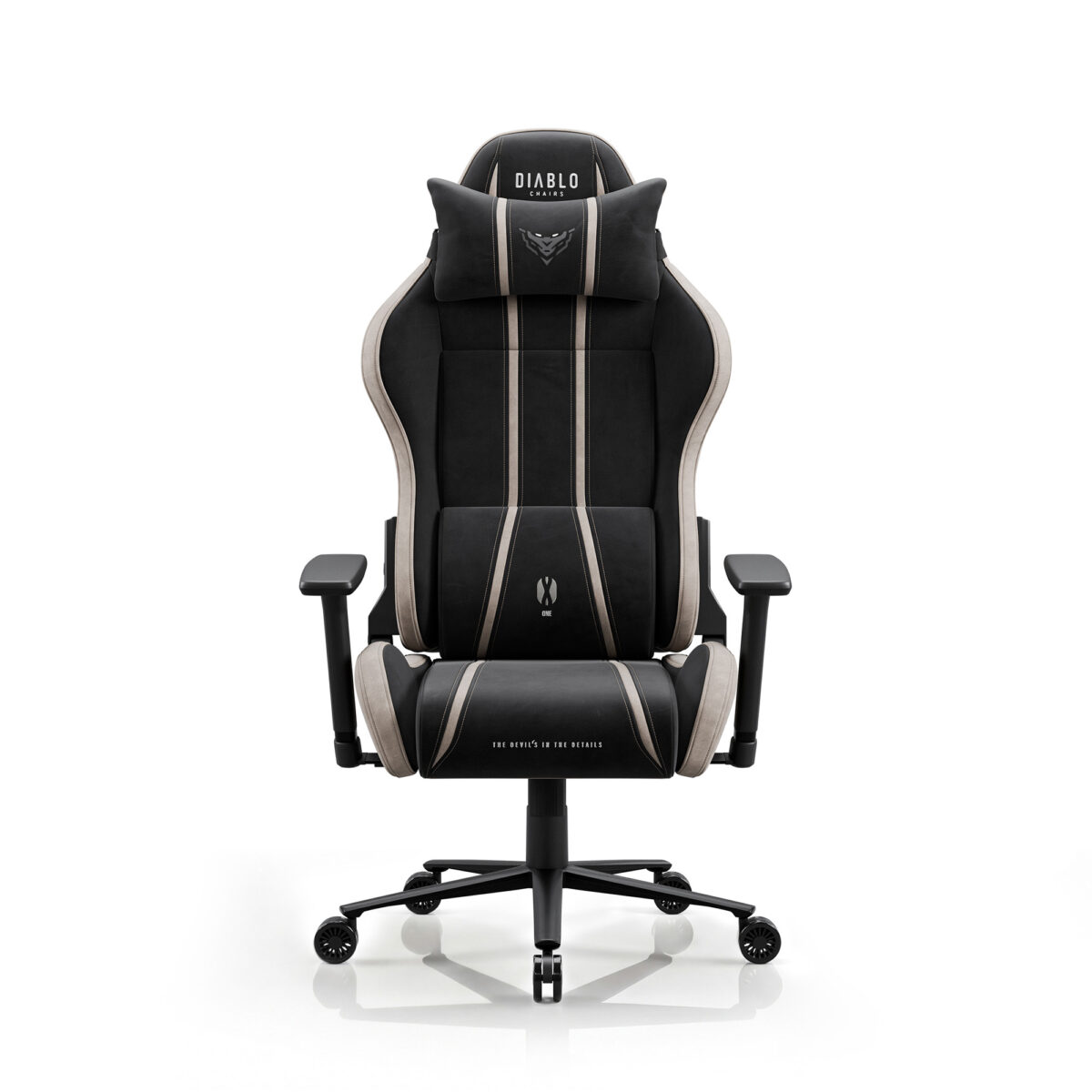 Fotel gamingowy materiałowy Normal Size, czarno-beżowy: Diablo X-One 2.0 Camel Black | Meble DUO x one 2.0 normal camel black 02