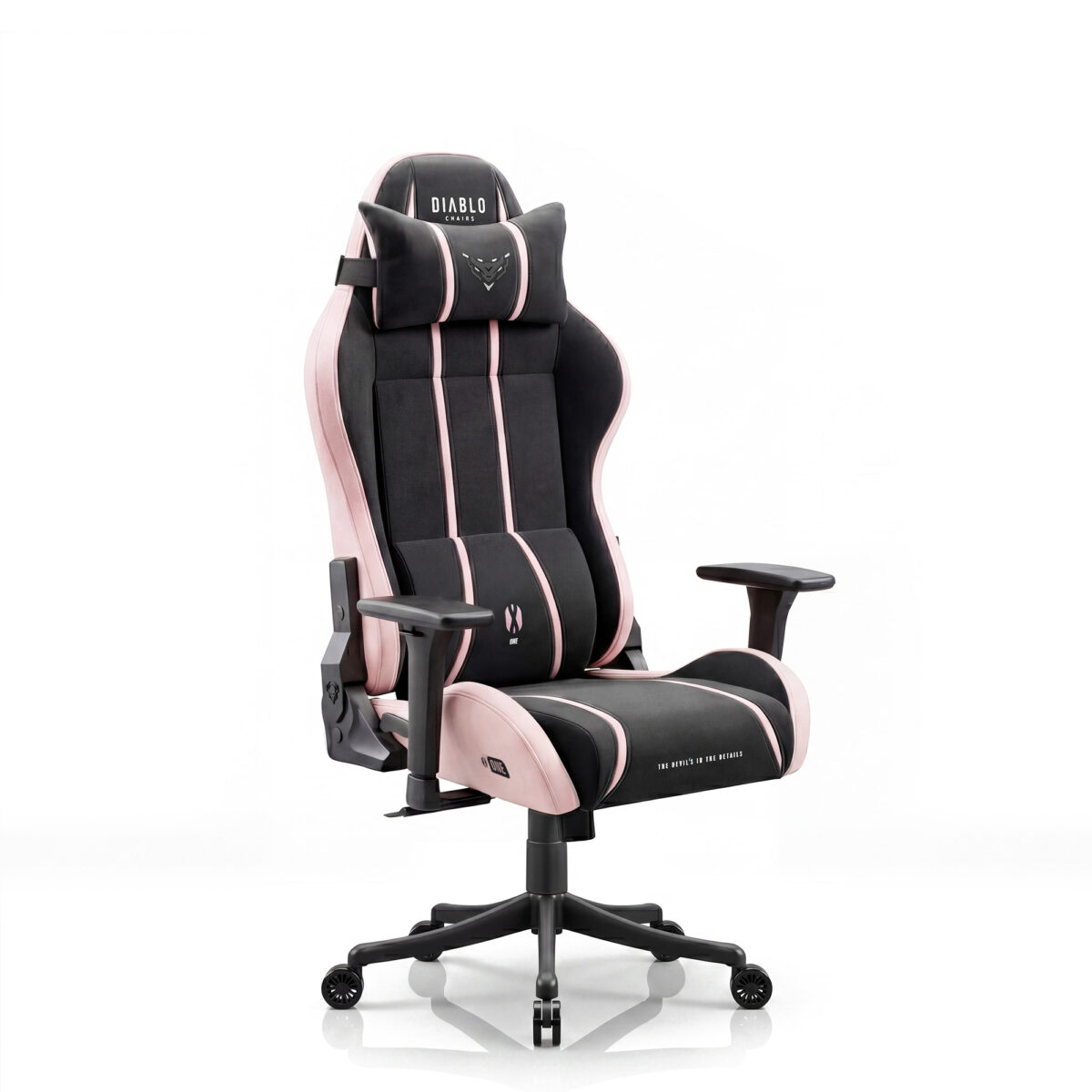 Fotel gamingowy materiałowy Small Size, czarno-różowy: Diablo X-One 2.0 Akira Pink | Meble DUO x one 2.0 small akira pink 01