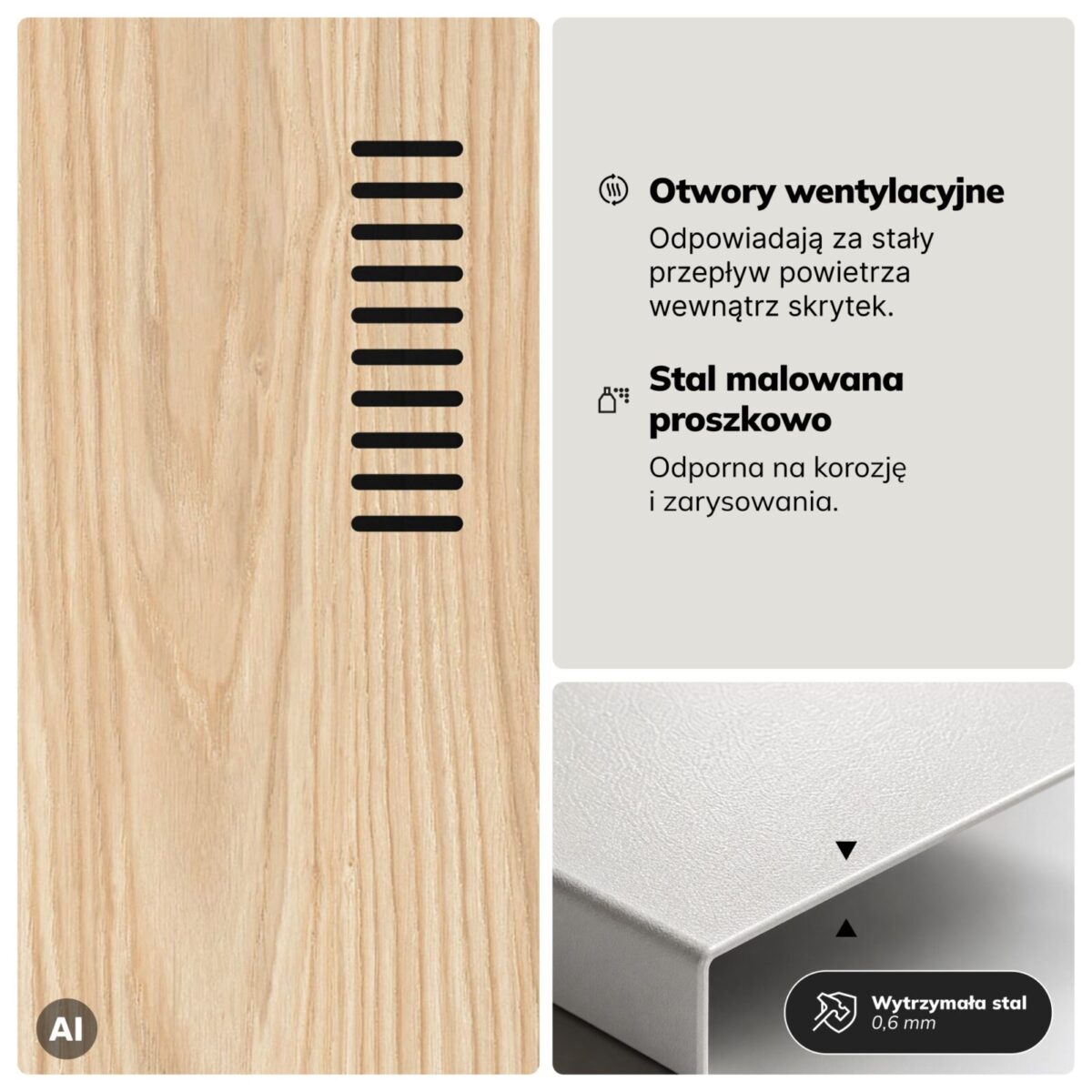 Szafa socjalna ubraniowa typu L, czterokomorowa, antracytowa/dąb sonoma, 800x1850x450 mm: JULIA Eco Design | Meble DUO 2259 julia antracytowy dab sonoma feature pl 05
