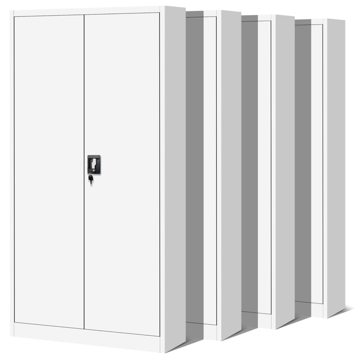 Zestaw 4x szafa biurowa metalowa na akta biała, 900x1950x400 mm: JAN H | Meble DUO PELNA 4 SET whited24 1