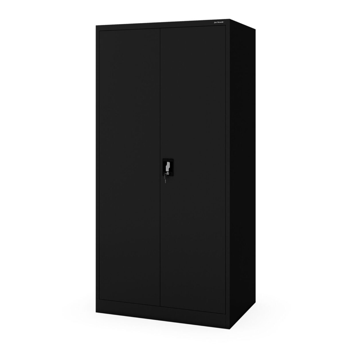 Szafa biurowa metalowa głęboka na dokumenty czarna, 900x1850x600 mm: JAN D600 | Meble DUO jan gl60 czarny bok zamknieta 1