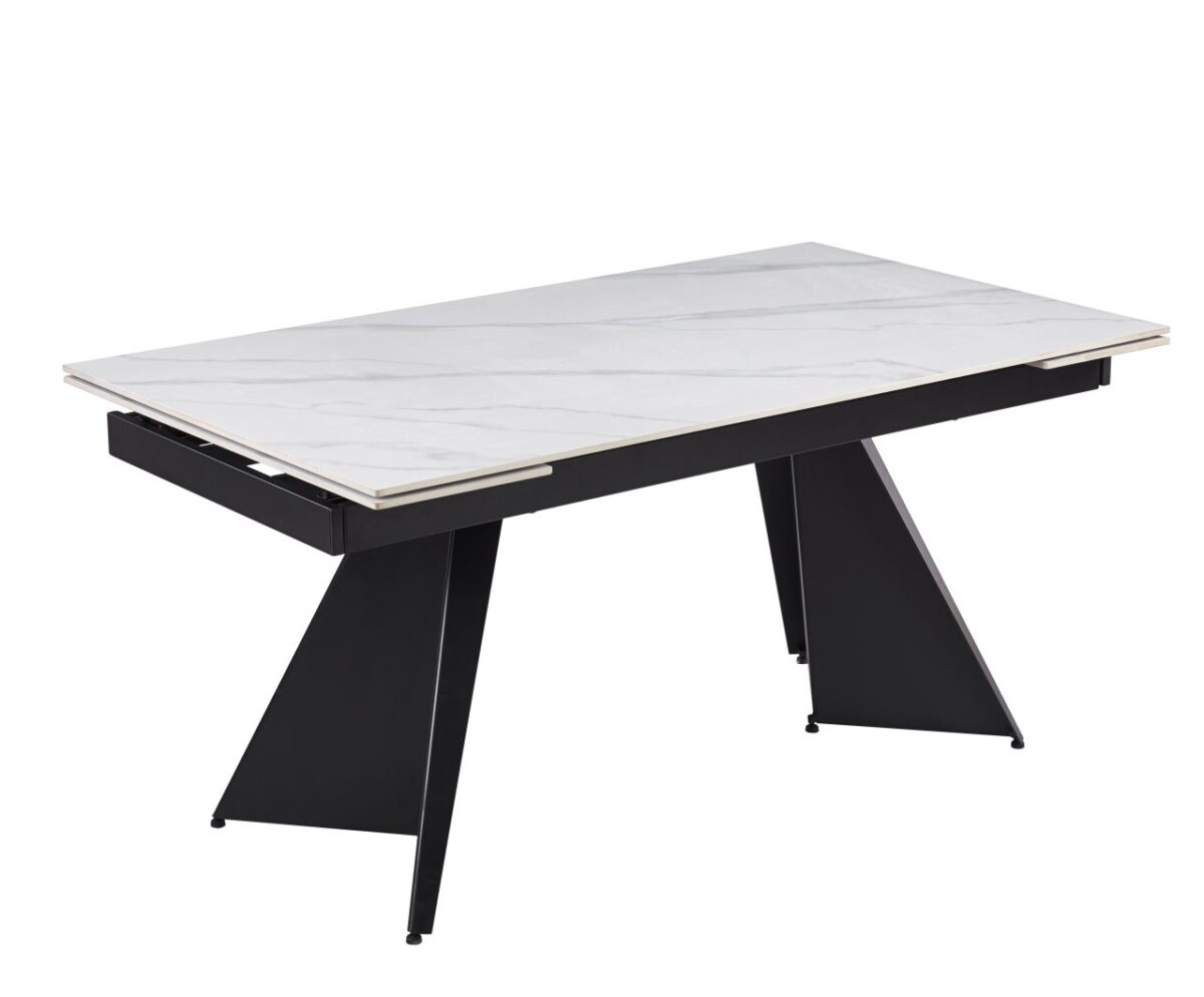 Stół rozkładany (biały marmur spiek) 160(220)x90 | Meble DUO qabh95w1y79vakqh4xe1